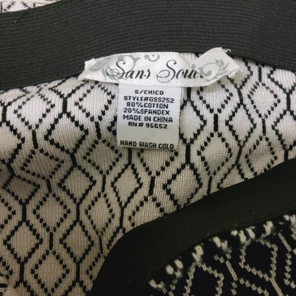 Sans Souci Fitted Knit Diamond Pattern flared, flounce hem Cotton Skirt EUC - Picture 5 of 5